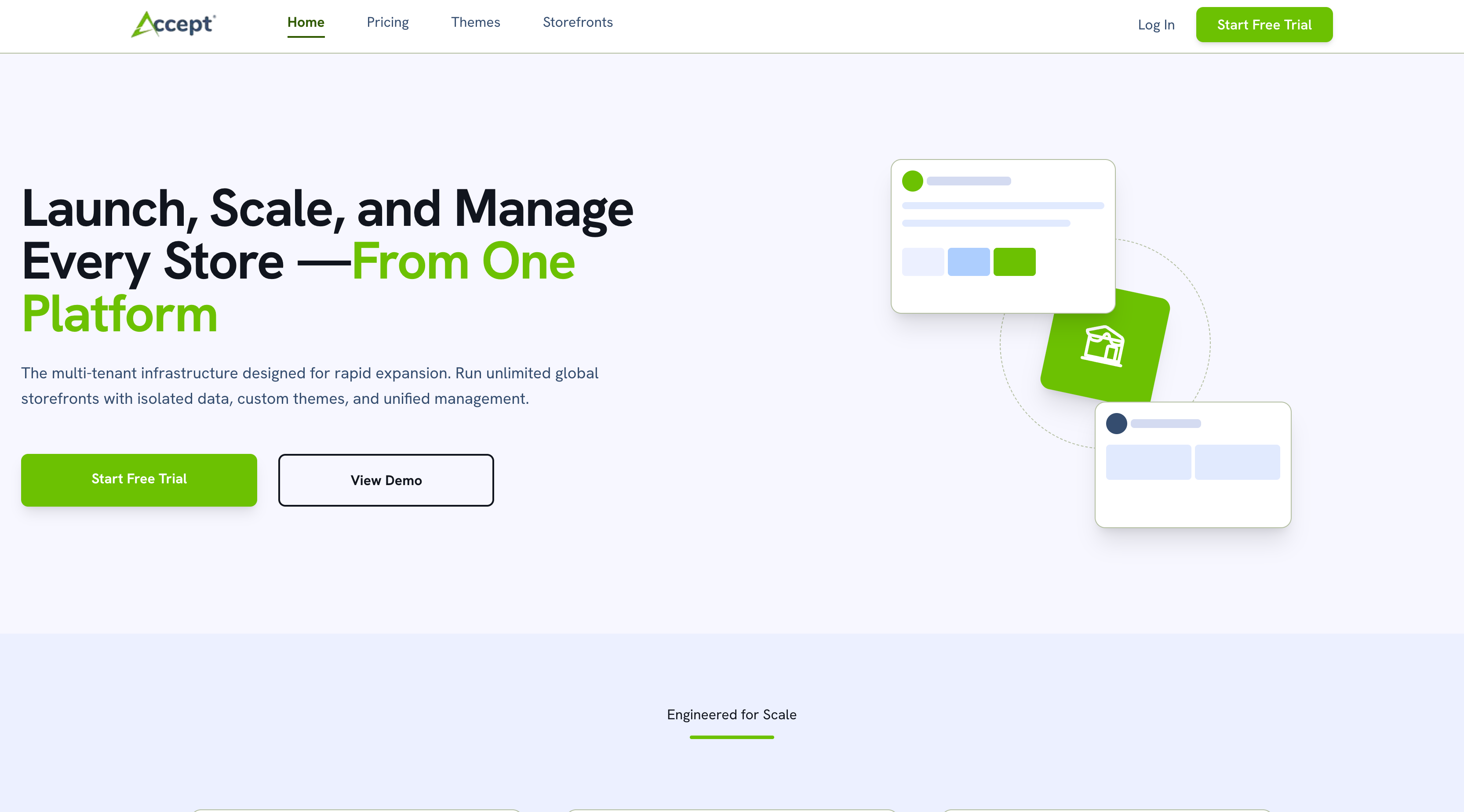 Accept SaaS Platform Landing